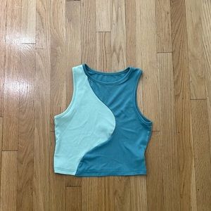 SHEIN Color Block Ribbed Knit Tank Top